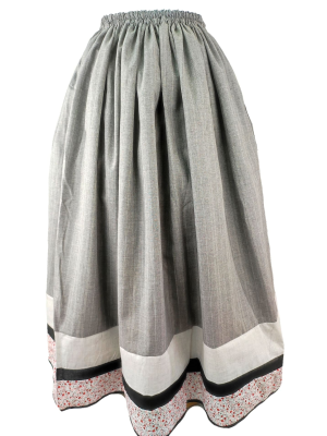Falda Casera Gris Rayas, Liso y Flor