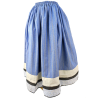 Falda Casera Azul Rayas, Liso y Flor