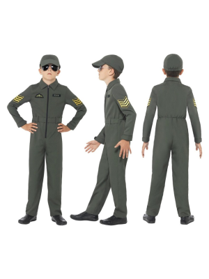 Comprar Disfraz de Aviador Verde Infantil. - Disfraces Militares Infantiles
