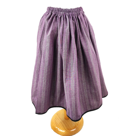 Falda Casera Morada Rayas para niña - Trajes Regionales Vascos