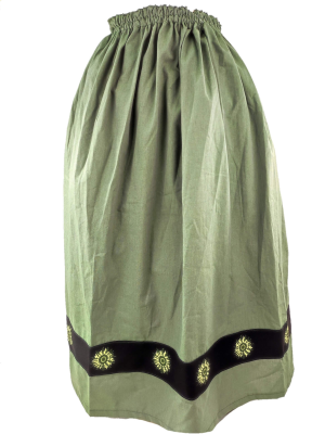 Skirt Homemade Green Stripes Bias Binding Black Eguzkilore