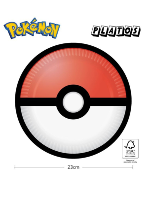 Platos Pokemon 23 cm 8 Unid
