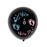 Globo Negro Niña o Niño con Serpentina