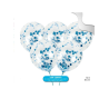 Bolsa con 5 Globos con Confetti Azul