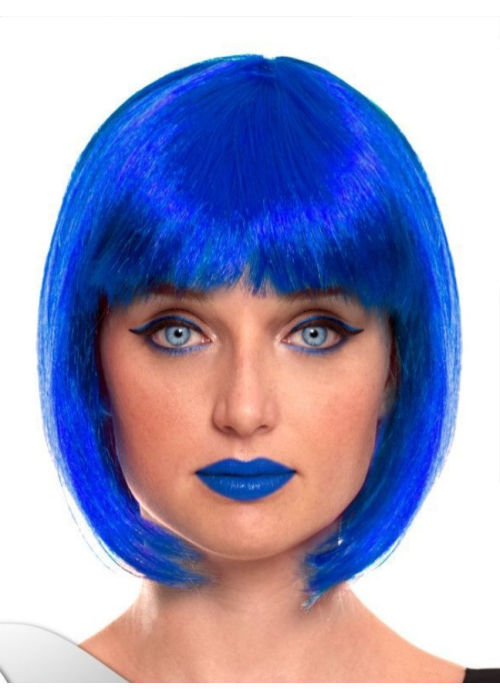 Peluca Melena Charleston Azul Oscuro