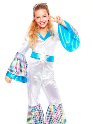 Disfraz de Disco Plata Niña
