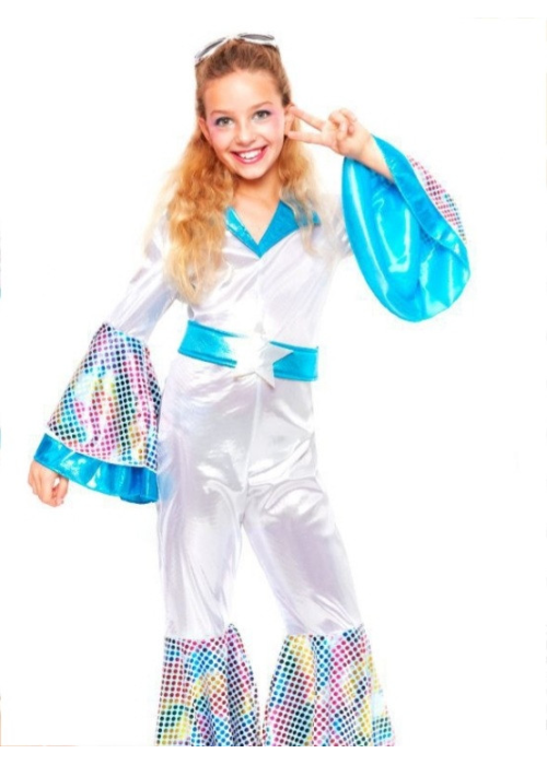 Disfraz de Disco Plata Niña