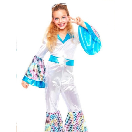 Disfraz de Disco Plata Niña