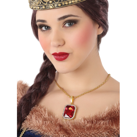 Collar Medallon Rojo