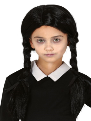 Peluca Trenzas Negras Infantil