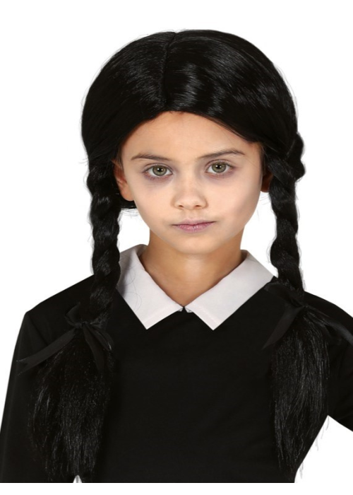 Peluca Trenzas Negras Infantil