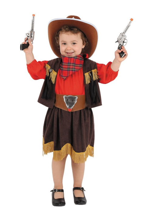 Disfraz de Vaquera Roja Bebe - Disfraces de Vaqueros Bebes