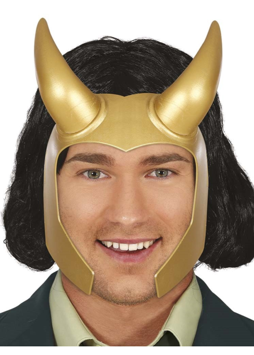 Casco SuperHeroe Dorado con Cuernos