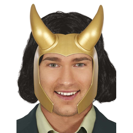 Casco SuperHeroe Dorado con Cuernos