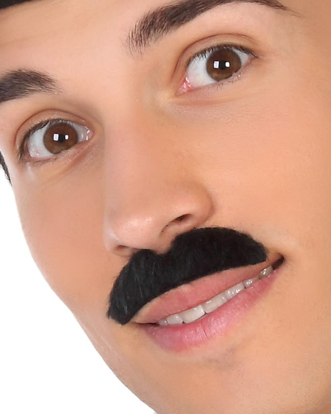 Collar Con Colgante Bigote – Negro/oro – 50 Cm