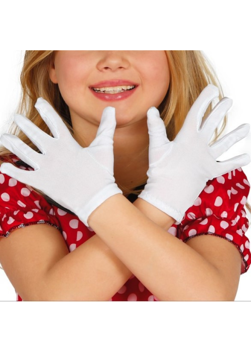 Guantes Blancos Cortos Para Niños Adultos Halloween Cosplay