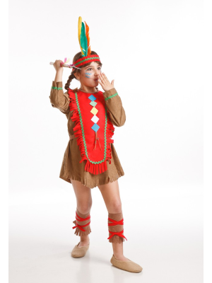 Disfraz de India Roja Infantil - Disfraces de Indios Infantiles