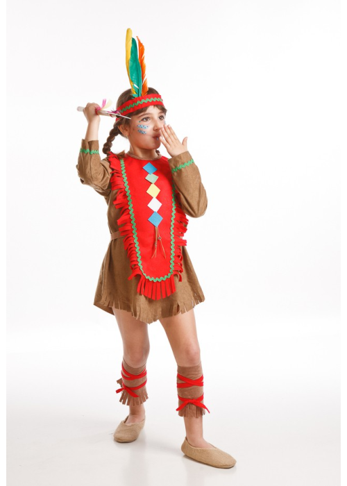Disfraz de India Roja Infantil - Disfraces de Indios Infantiles