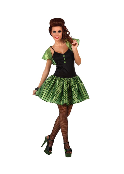 Disfraz de Años 50 Verde y Negro - Disfraces de Grease para Mujer