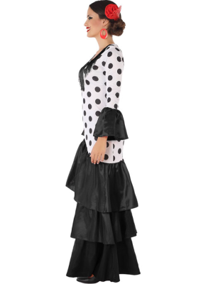 Disfraz de Flamenca Blanco y negro para mujer