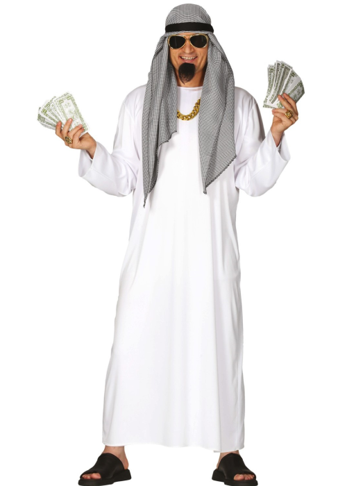 Disfraz de Jeque Arabe Blanco para adulto