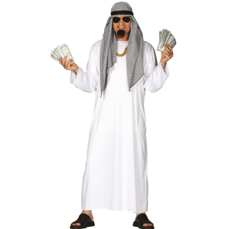 Disfraz de Jeque Arabe Blanco para adulto