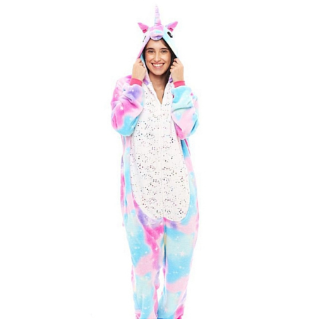 Disfraz de Unicornio Brillos Pijama Peluche adulto