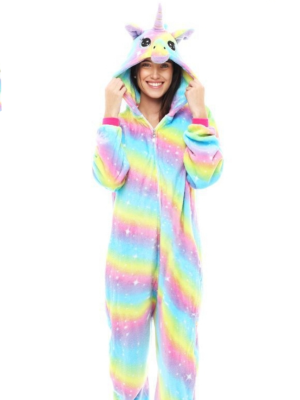Disfraz de Unicornio Colorines Pijama Peluche  adulto