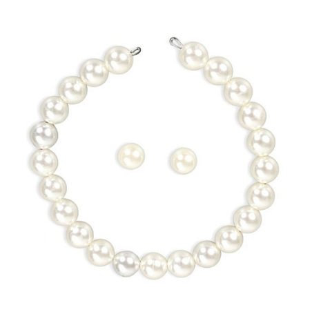 Collar y pendientes de perlas de plastico