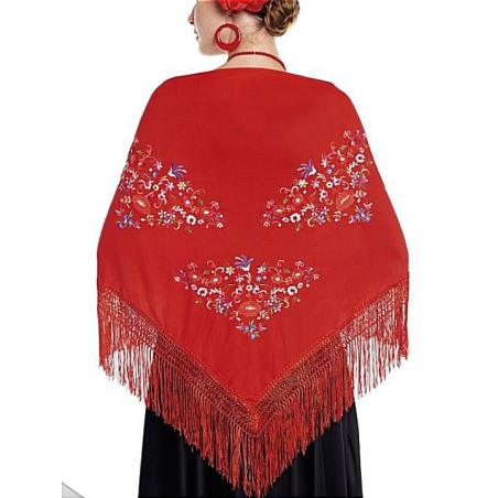 Manton bordado Grande Rojo