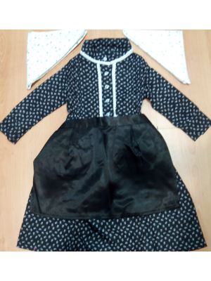 Conjunto Casera Infantil Flores Negro - Trajes Neska - Baserritarra Niña