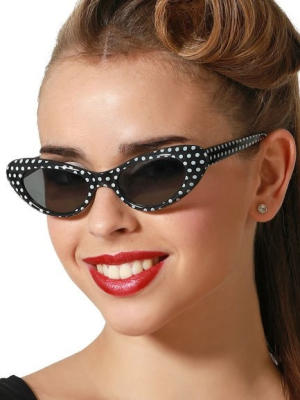 Gafas Lunares Negras y Blancos - Complementos años 50-60 (Grease)