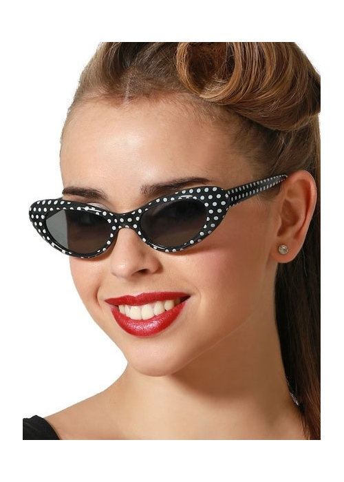 Comprar Gafas Lunares Negras y Blancos - Complementos años 50-60 (Grease)