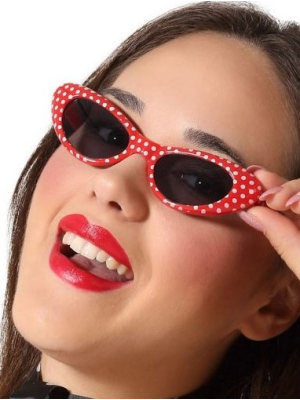 Gafas Rojas lunar blanco