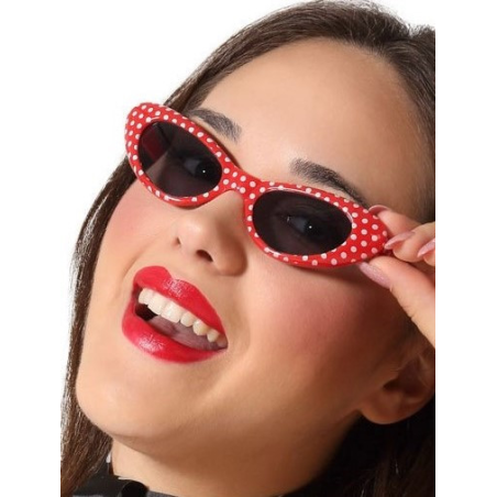 Gafas Rojas lunar blanco
