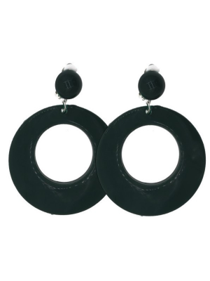 Pendientes Sevillana Negro 6cm