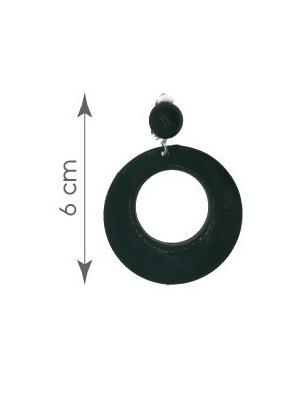 Pendientes Sevillana Negro 6cm