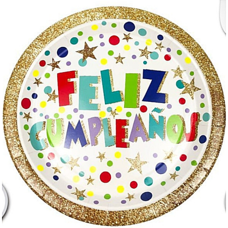 Platos Feliz Cumpleaños 6pc