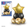 Set 8 Globos Estrella Negro y Dorado