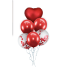 Set 6 Globos Corazón Rojo