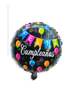 Globo Feliz Cumpleaños Negro