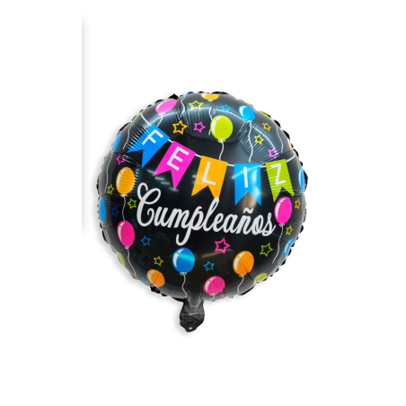Globo Feliz Cumpleaños Negro