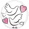 Globo Palomas y Corazones Metalizado 45cm 18"