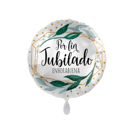 Globo Por Fin Jubilado Circular de 43cm 17"