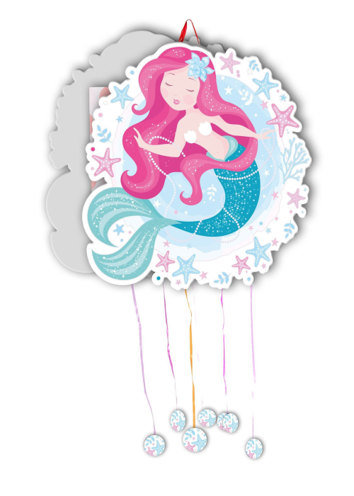 Piñata Sirena con Tiras