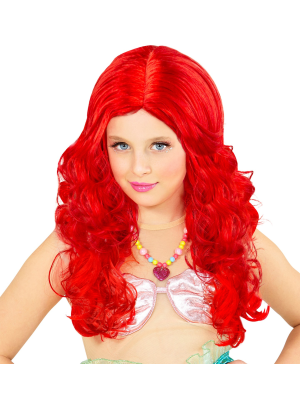 Peluca Sirena Roja Infantil