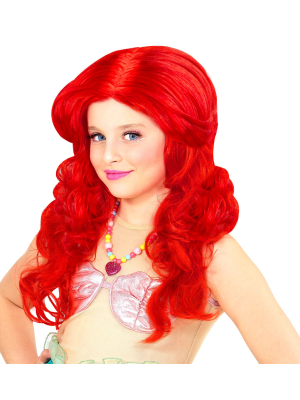 Peluca Sirena Roja Infantil