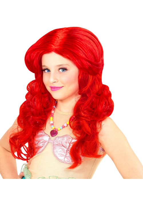 Peluca Sirena Roja Infantil