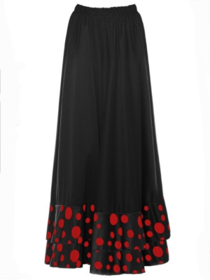 Falda Sevillana Doble Volante Lunar Rojo