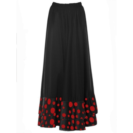 Falda Sevillana Doble Volante Lunar Blanco